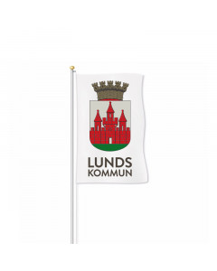 Flagga med Lunds kommuns logotyp